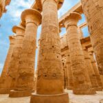 Colossal papyrus-column forest in the Great Hypostyle Hall at Karnak Temple