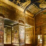 Explore the rich hieroglyphics and art inside an ancient Egyptian tomb, a testament to historic grandeur.